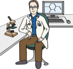 Drawing of a scientist