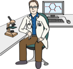 Drawing of a scientist