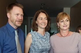 Christoph Matschie, BM Dr. Katarina Barley und Stefanie Frommann vom Jenaer Bündnis für Familie (Quelle: FLI/Wagner).